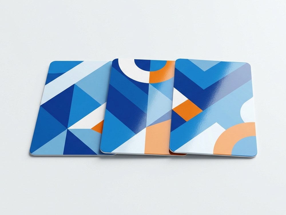 Tres tarjetas de PVC estándar impresas a todo color
