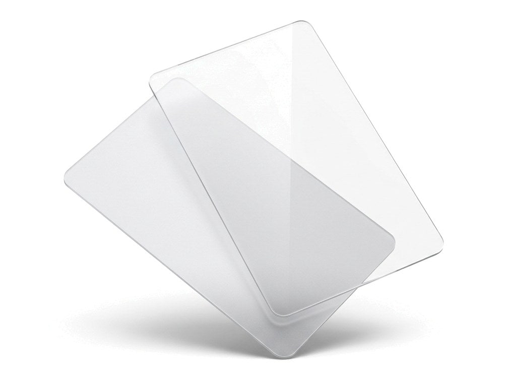 Tarjetas de PVC transparentes y esmeriladas