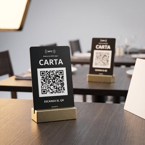 Tarjeta NFC para la Carta de tu Restaurante — NFC + QR | Se actualiza sin reimprimir