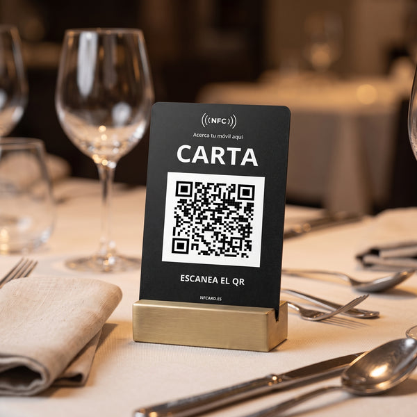 Tarjeta NFC para la Carta de tu Restaurante — NFC + QR | Se actualiza sin reimprimir